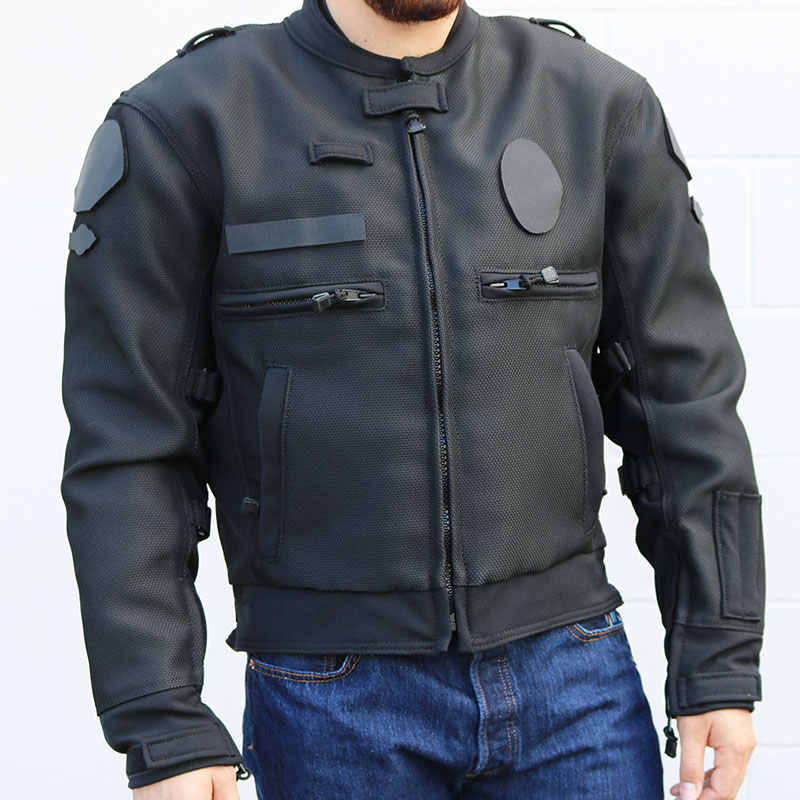Meshed Leather Police Jacket