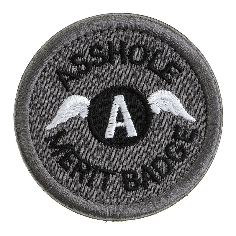 Black and Grey Round Diameter Badge