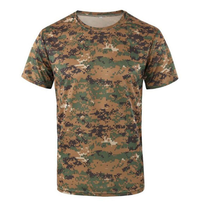 Brown Green Camouflage Military T-Shirt