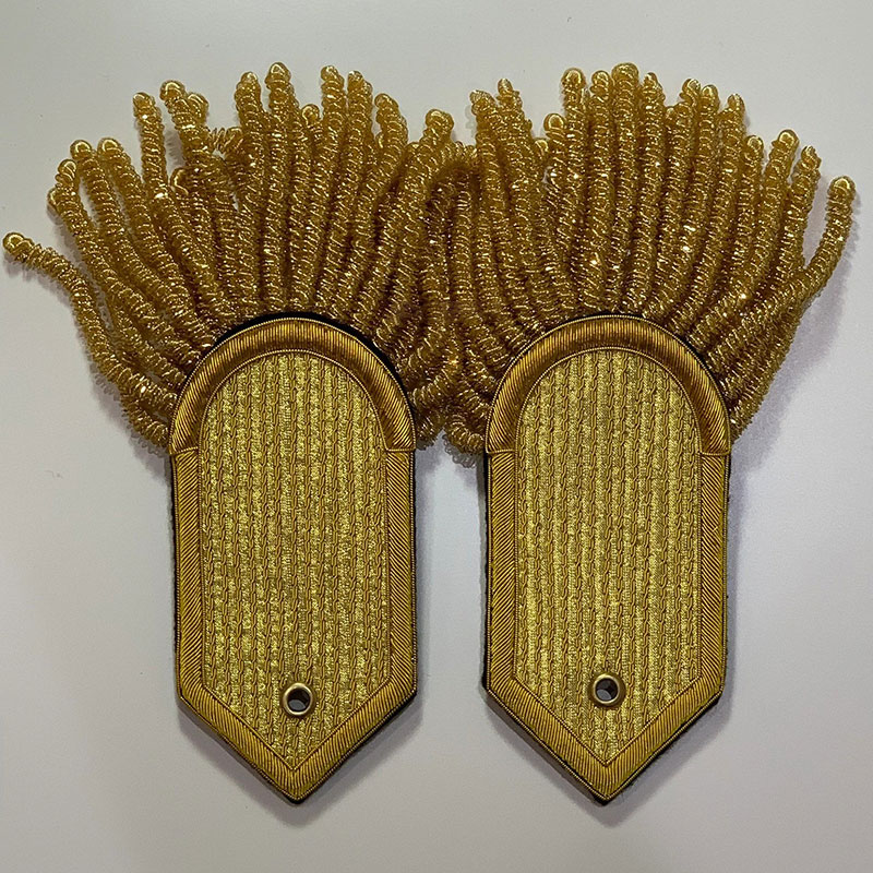 Epaulette Golden Wired Shoulders Hand Made Embroidered