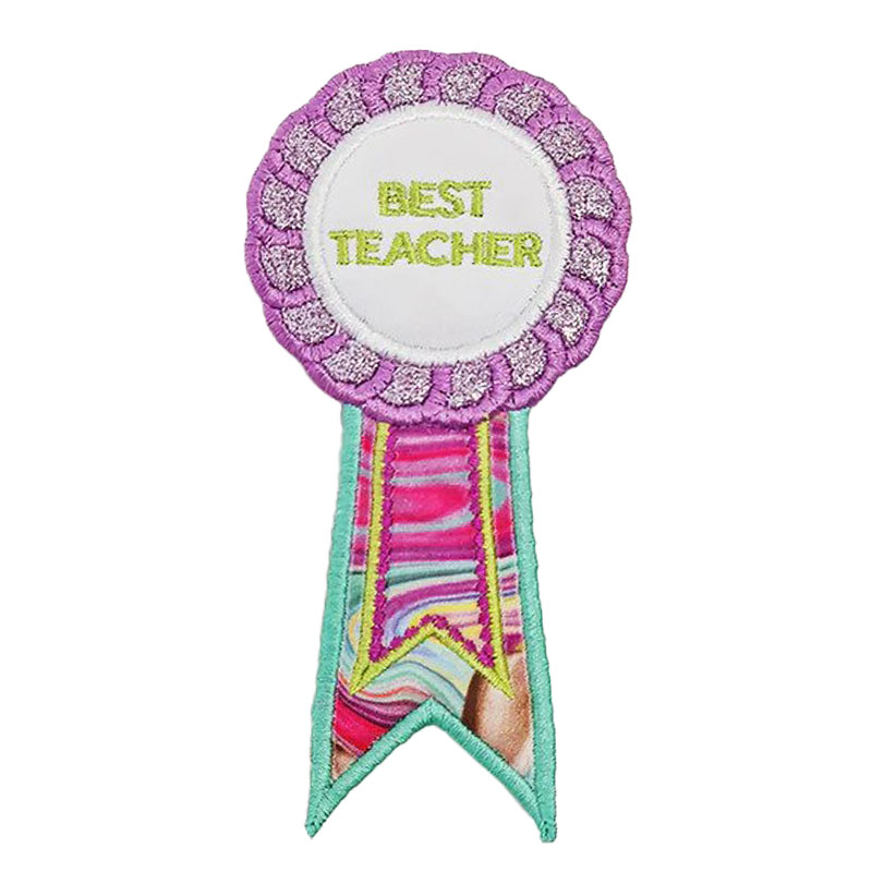 Multicolor Rosette With Embroidered Badge